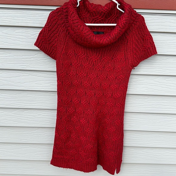 Worthington Sweaters - Worthington, Red, Size Large, Short Sleeve Sweater Dress